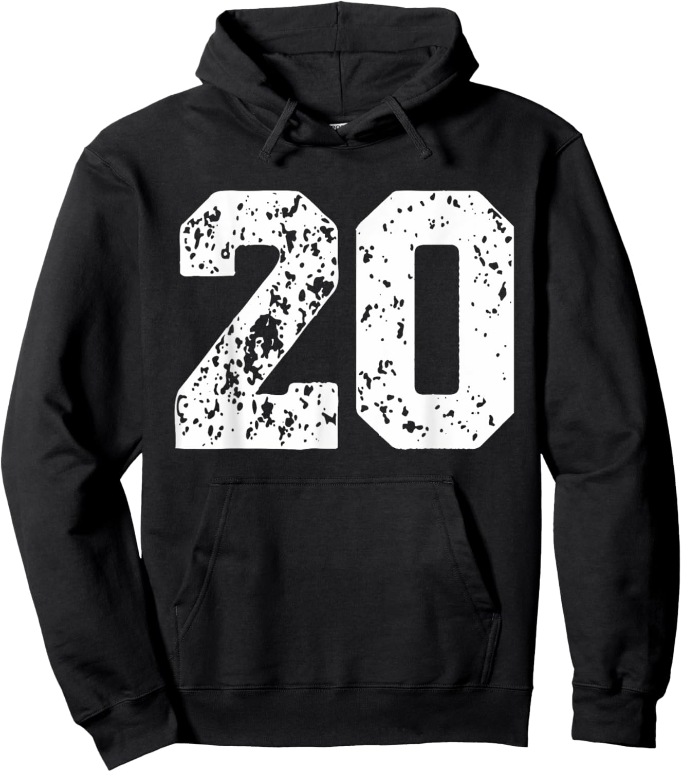 Number 20 White Best Classic College Style Birthday Funny Hoodie - Hoodie | Black