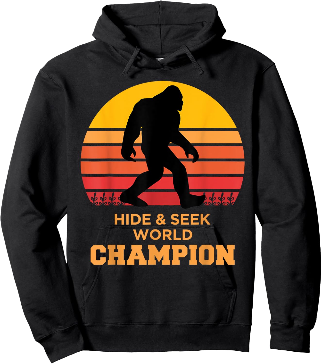 Big Foot T Shirt & Men Hide & Seek World Champion Hoodie - Hoodie | Black