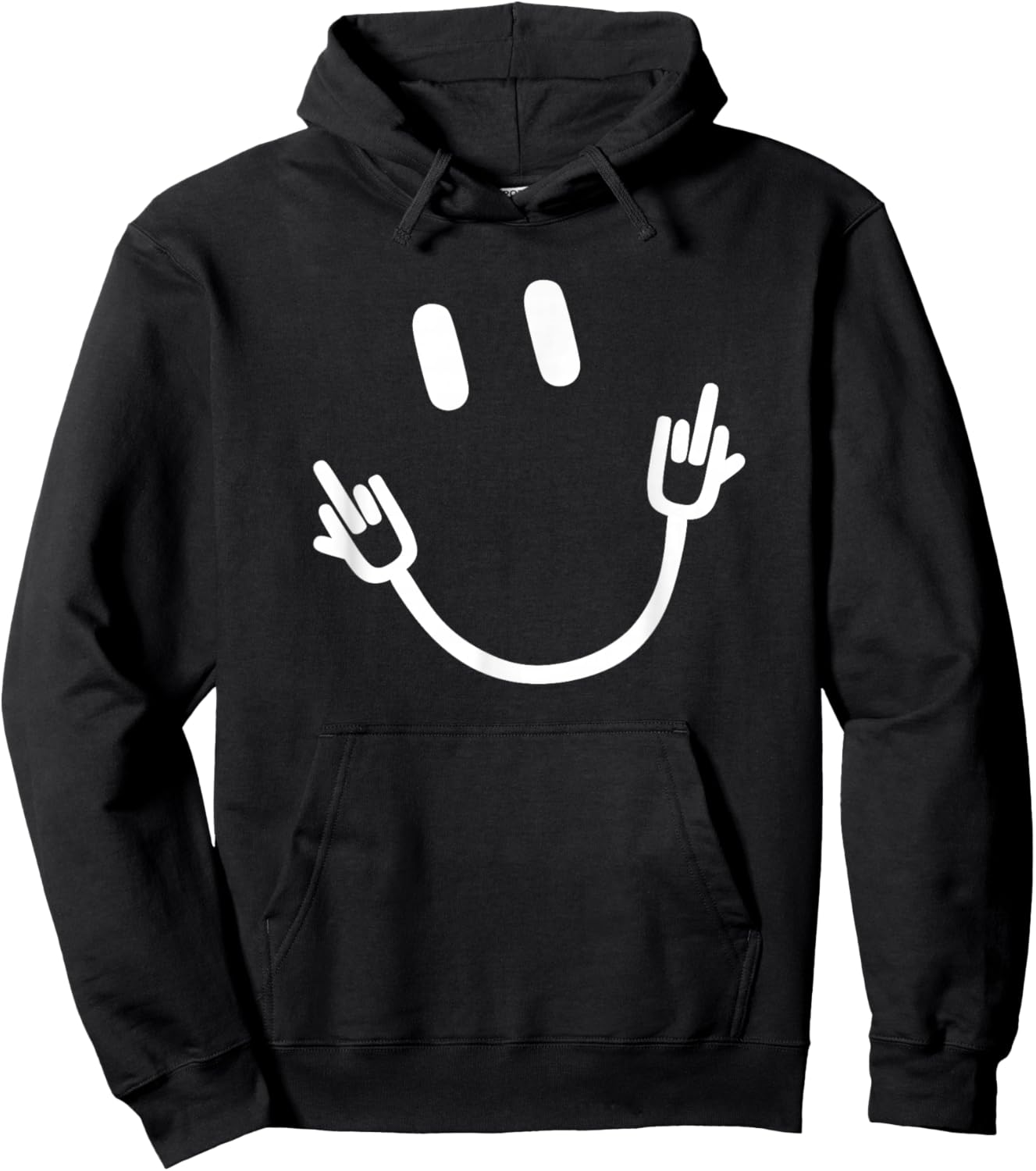 Smile Middle Finger Funny Hoodie - Hoodie | Black