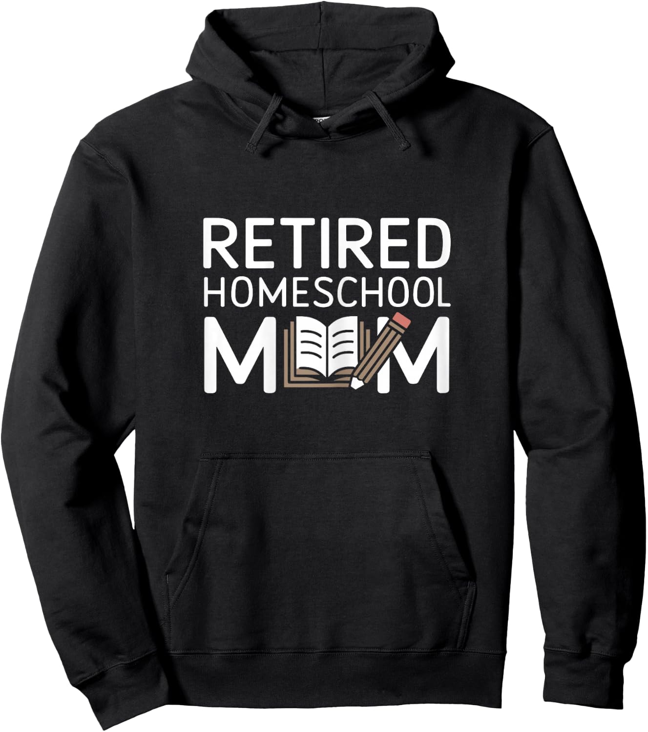 Simple Minimalist Retired Homeschool Mom Hoodie - Hoodie | Black