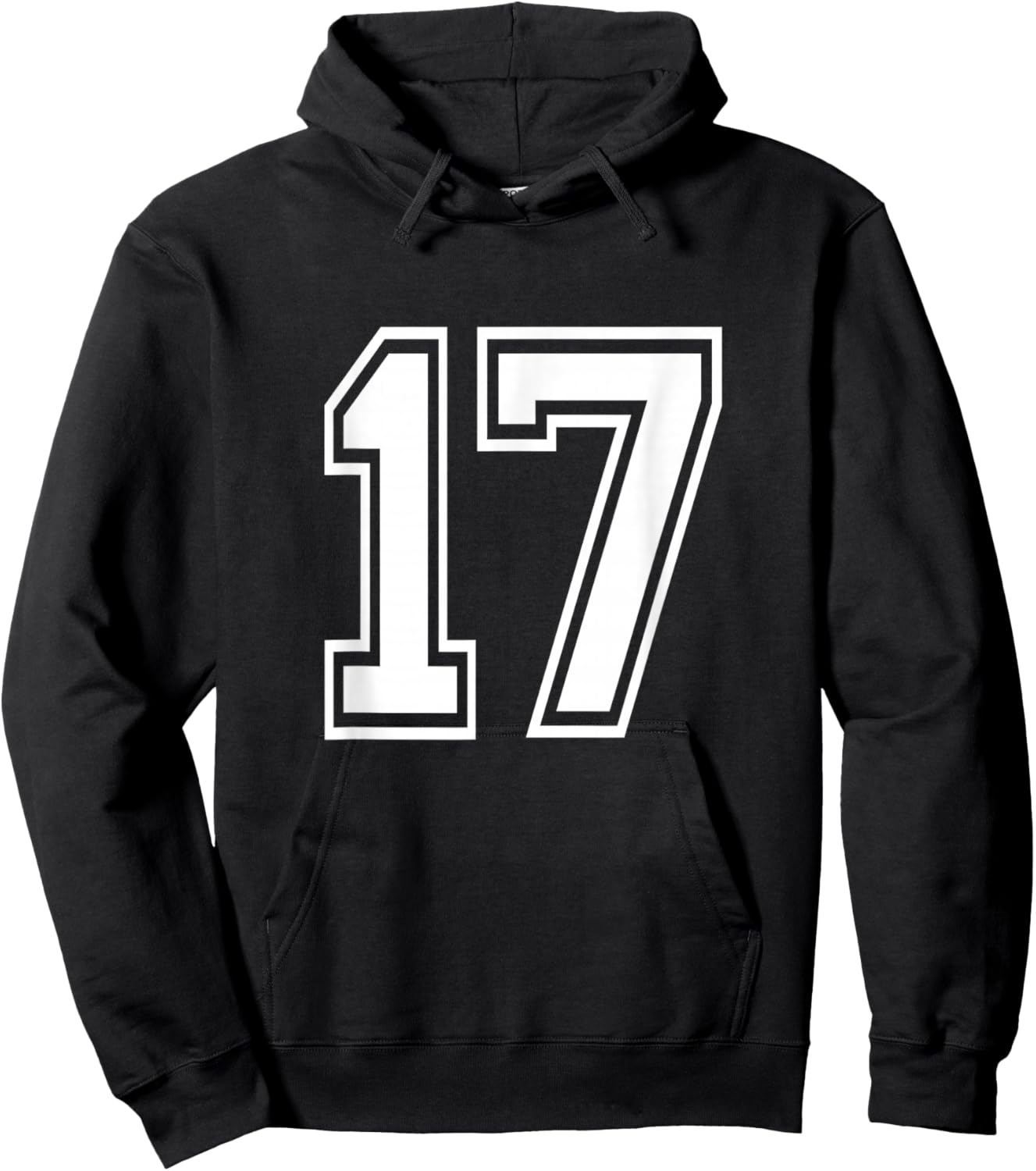 Number 17 Varsity Sports Team Jersey 17th Birthday 17 Years Hoodie - Hoodie | Black