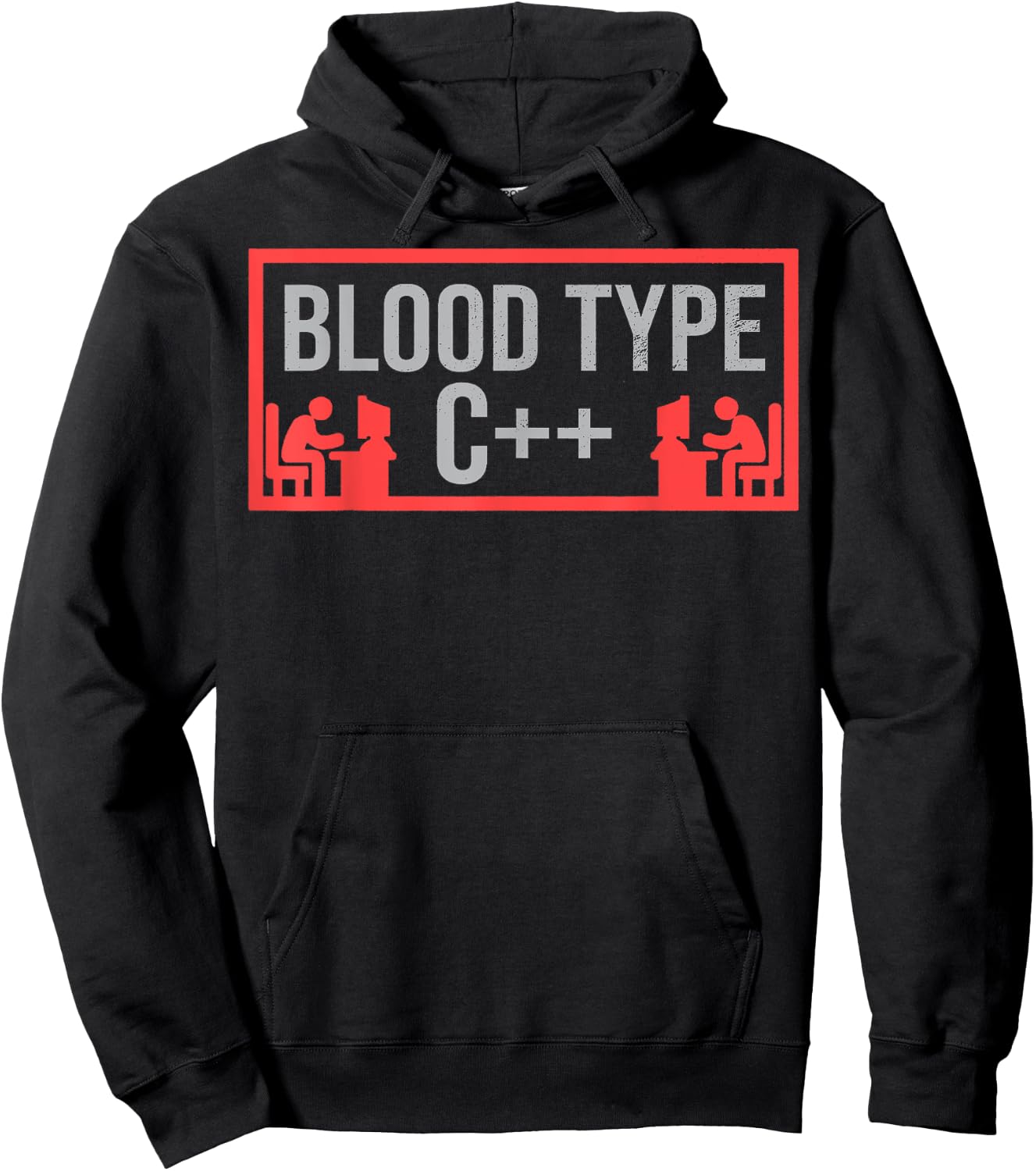 Funny Blood Type C++ IT Computer Programmer Lover Gift Hoodie - Hoodie | Black