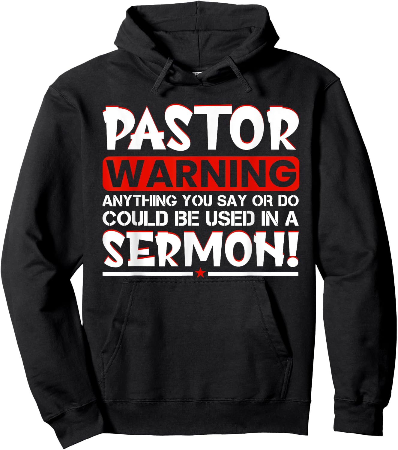 Pastor Warning Sermon Funny Minister Clergy Pastor Hoodie - Hoodie | Black