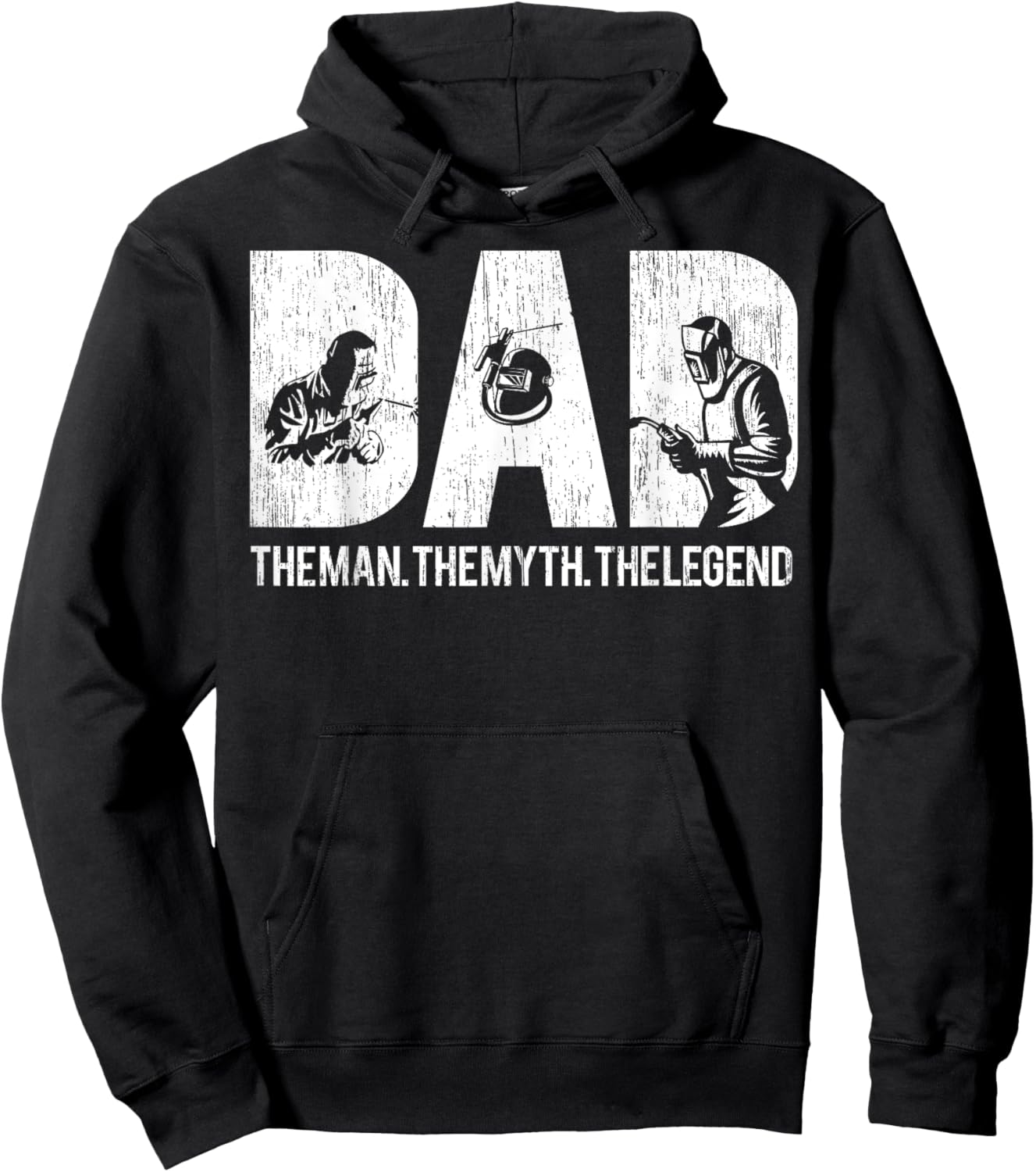 Welder Funny Welding Dad Man Myth Legend Father Welding Hoodie - Hoodie | Black