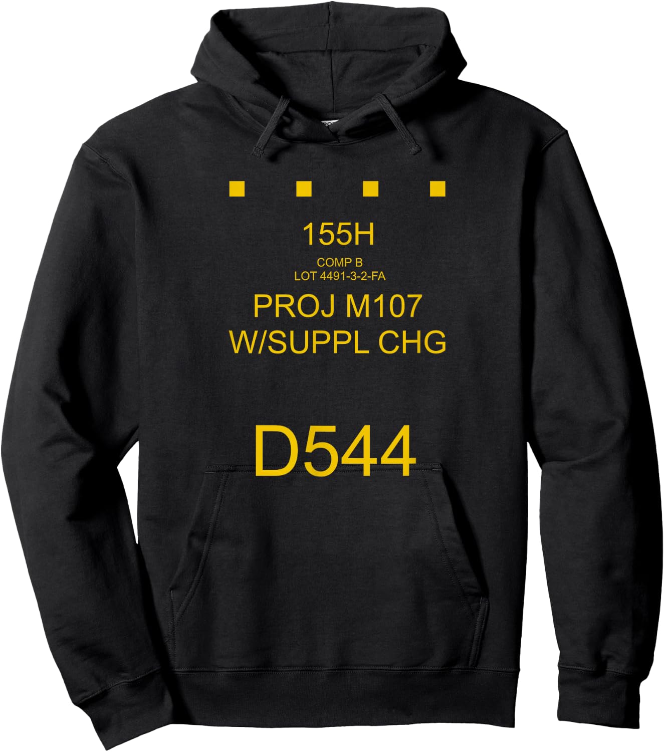 Field Artillery : 155mm HE Shell Round Marking Hoodie - Hoodie | Black