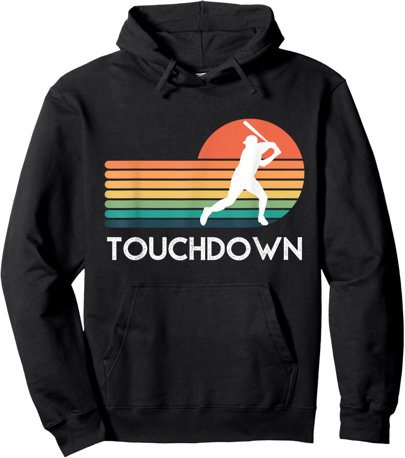 Funny Sports Touchdown Baseball Player Retro Apparel Hoodie - Hoodie | Black