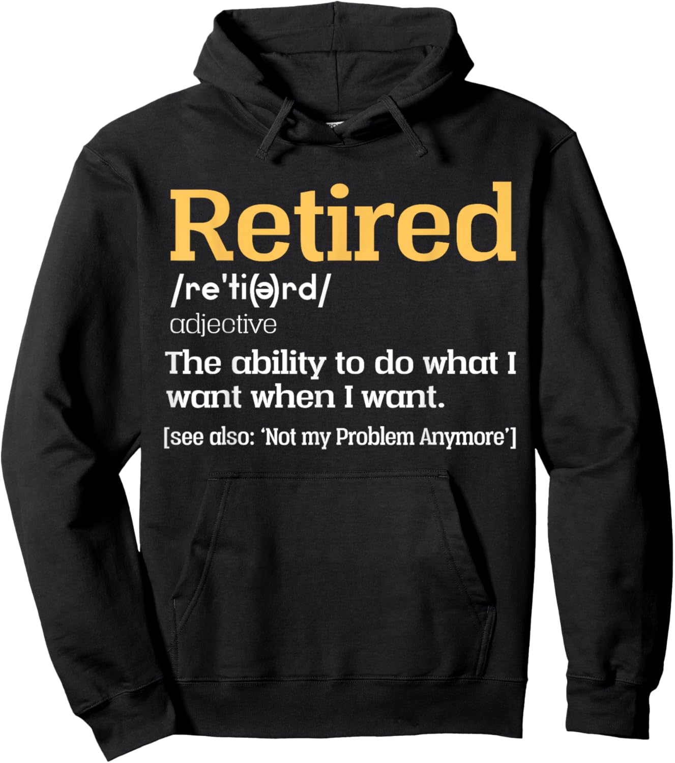 Retired Definition Retired Retirement Men Hoodie - Hoodie | Black