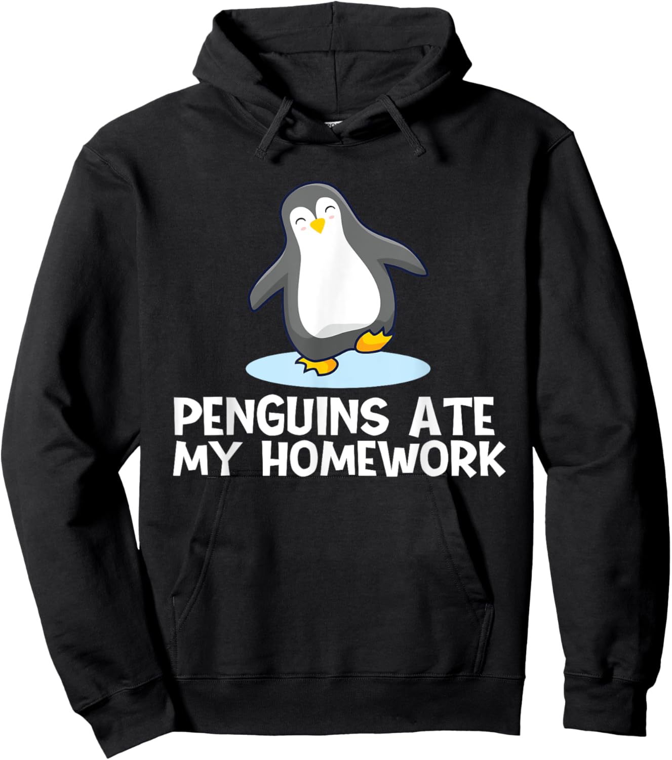 Penguin Lover Shirts - Penguins Ate My Homework -Adults Black Hoodie - Hoodie | Black