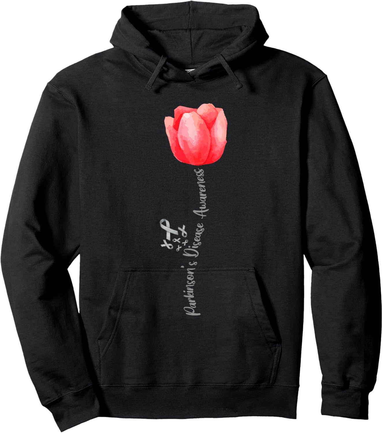 Parkinson Disease Awareness Tulip — April National Month Hoodie - Hoodie | Black