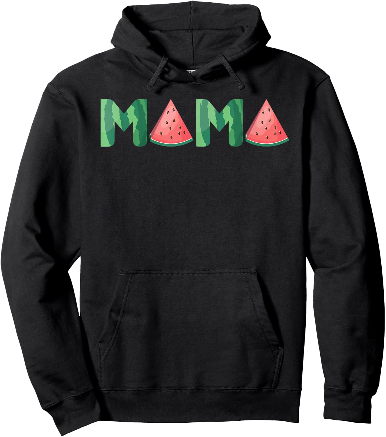 Mama Watermelon Funny Summer Fruit Gift - Great Mother's Day Hoodie - Hoodie | Black