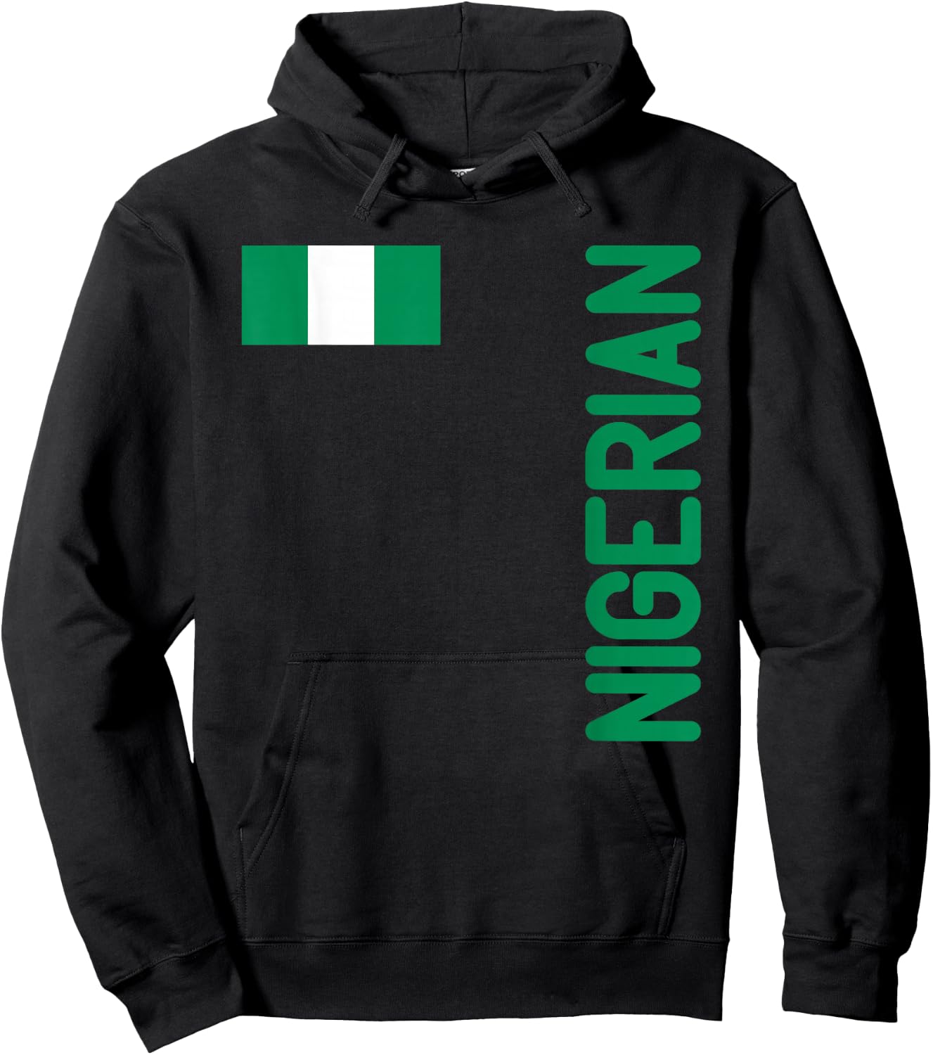 Nigerian Flag And Nigeria Roots Hoodie - Hoodie | Black