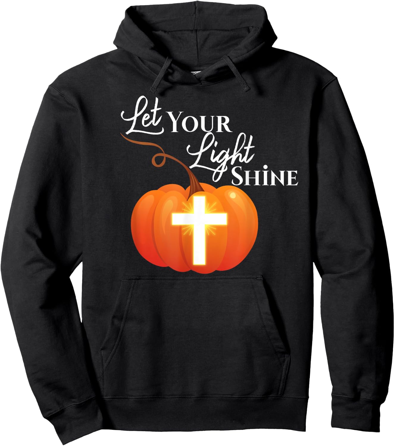 Halloween or Hallelujah Night Let your Light Shine Pumpkin Hoodie - Hoodie | Black