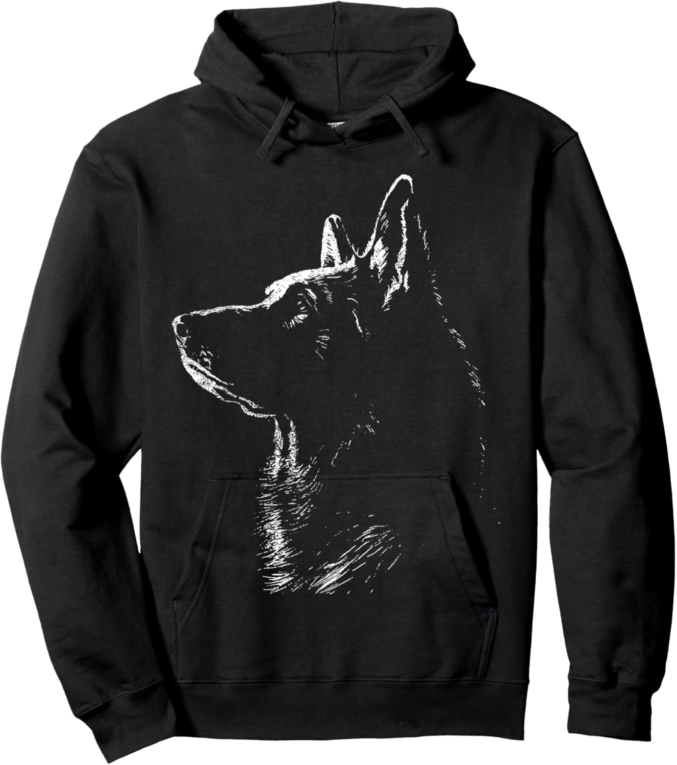 German Shepherd Silhouette Hoodie - Hoodie | Black