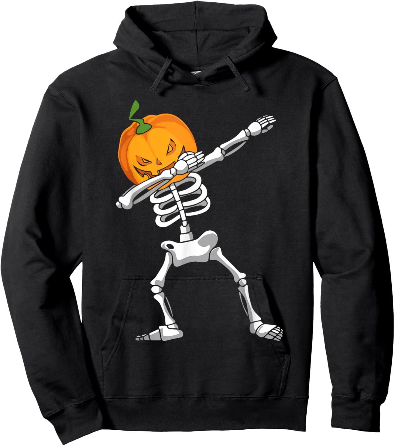 Dabbing Pumpkin Dabbing Skeleton Halloween Costume Kids Men Hoodie - Hoodie | Black
