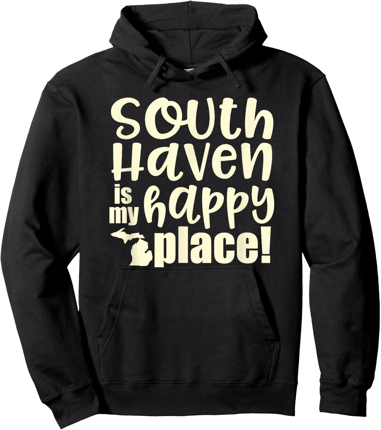 South Haven is my Happy Place. Lake Michigan Hoodie - Hoodie | Black