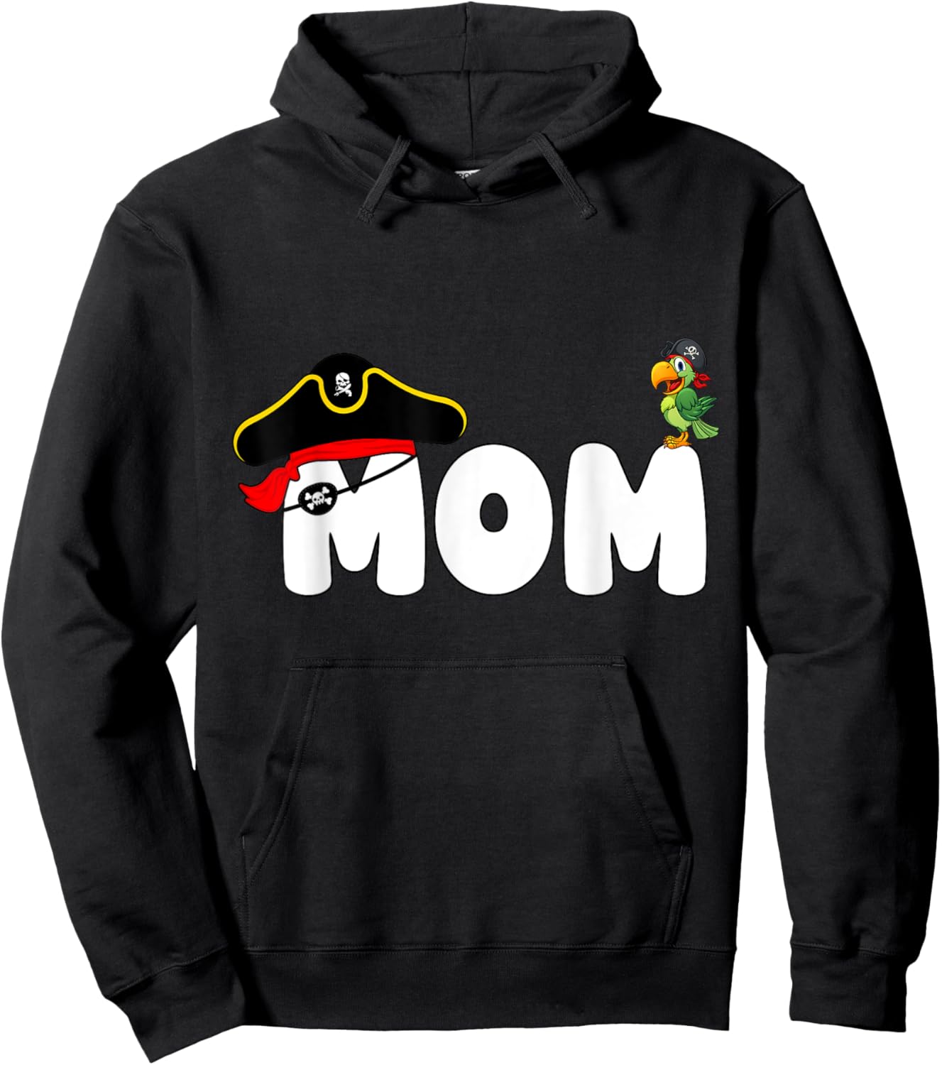 Funny Pirate Mom Pirate Day Cute Birthday Matching Family Hoodie - Hoodie | Black