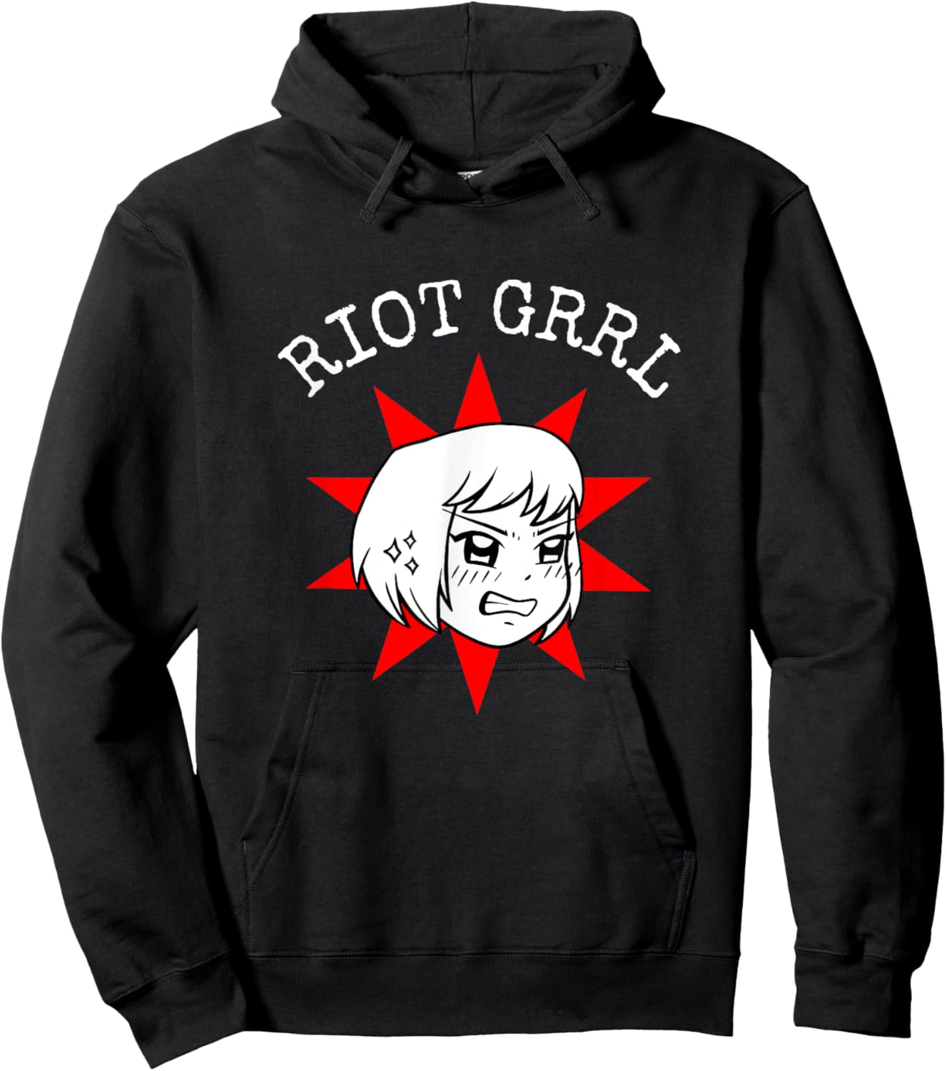 Riot Grrl Star Punk Girl Hoodie - Hoodie | Black