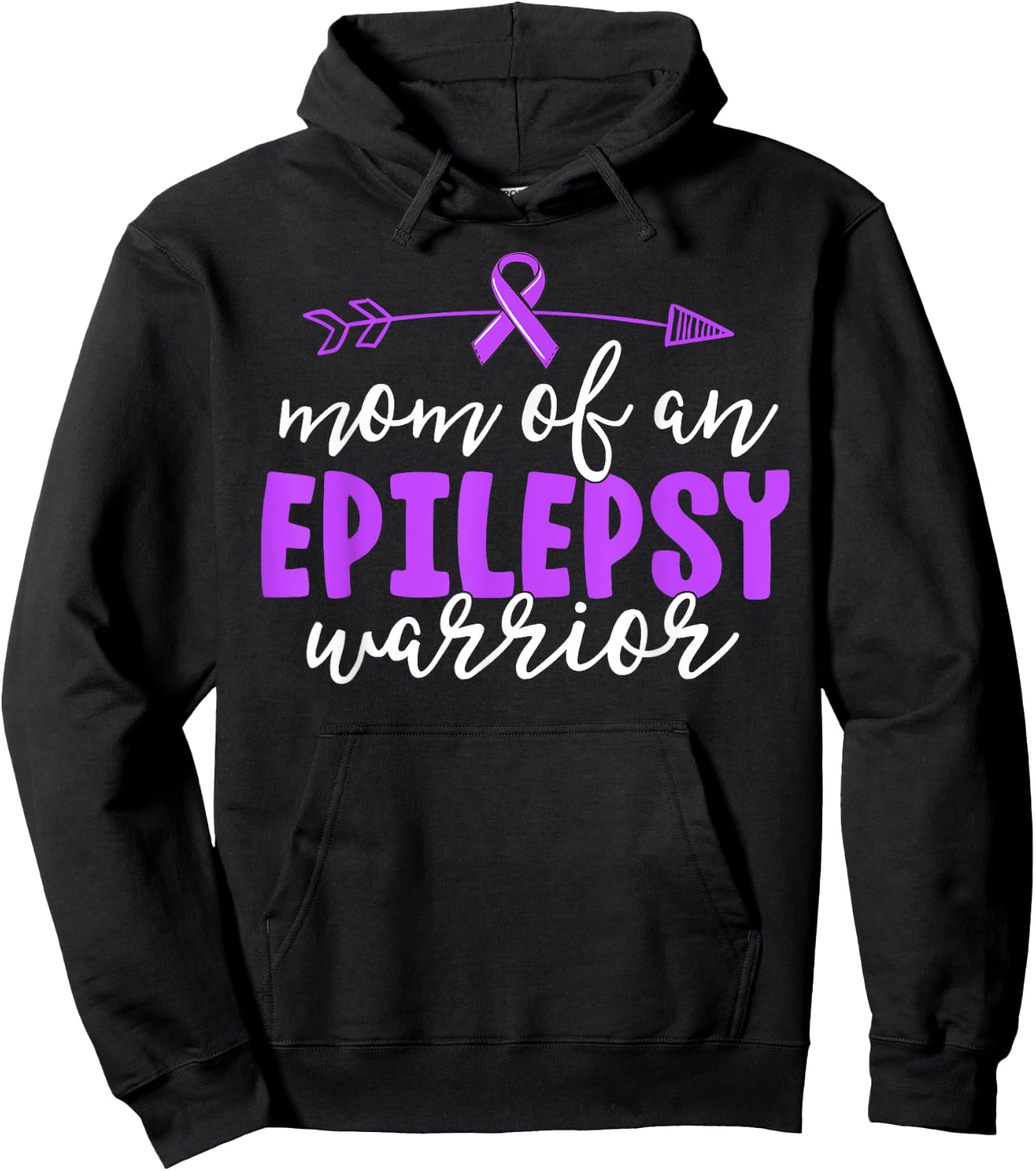Epilepsy Mom Shirt Purple Ribbon Awareness Mother Shirt Hoodie - Hoodie | Black