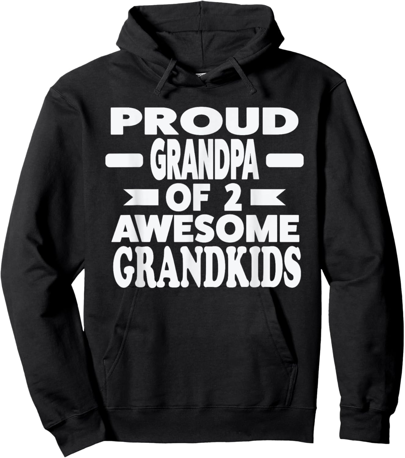 Proud Grandpa of 2 awesome Grandkids Grandpa Hoodie - Hoodie | Black