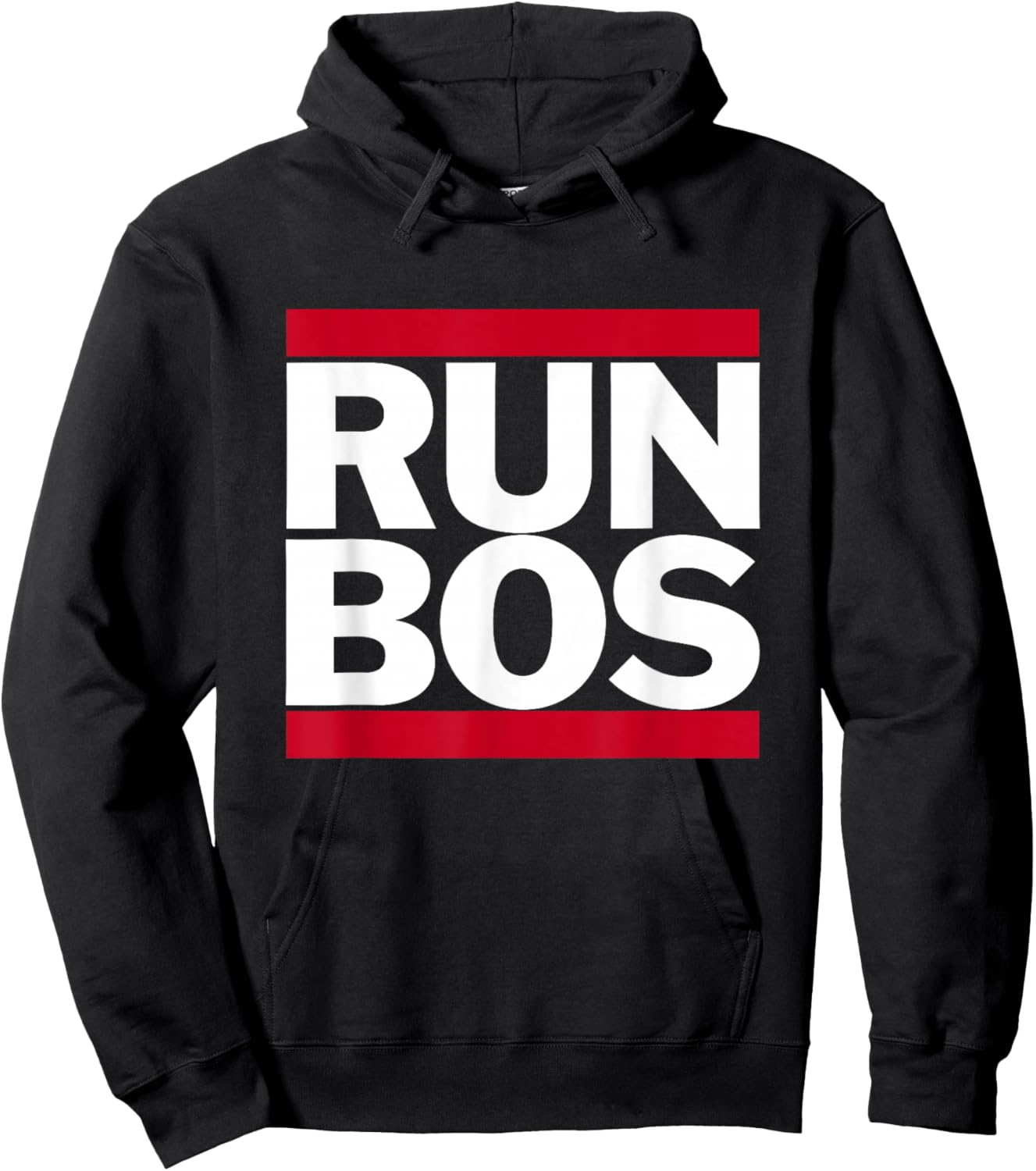 Run Bos Boston Mass Running Distance Runner New England Hoodie - Hoodie | Black
