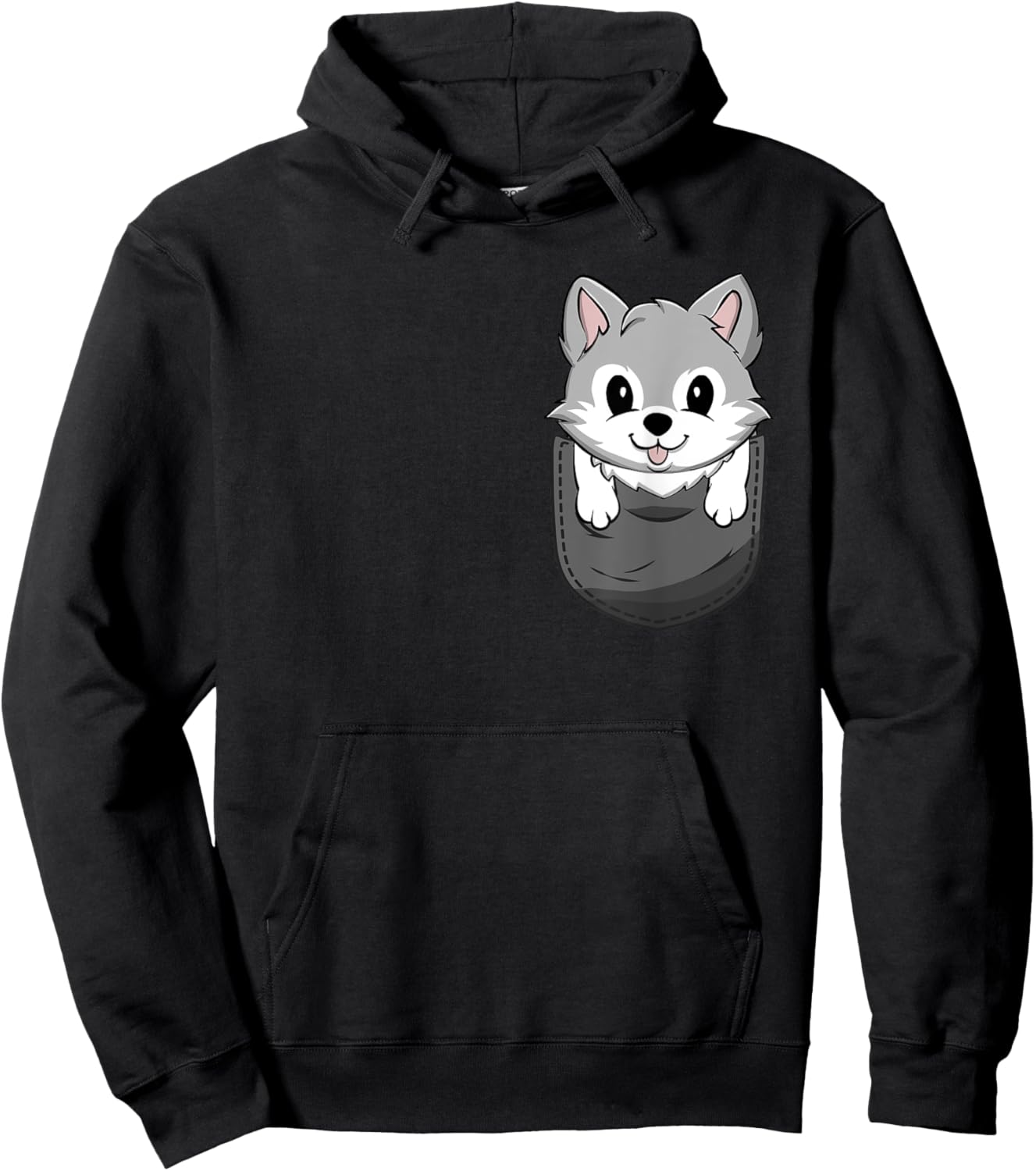 Wolf In A Pocket - Wild Animal Lover Hunter Zoology Hoodie - Hoodie | Black