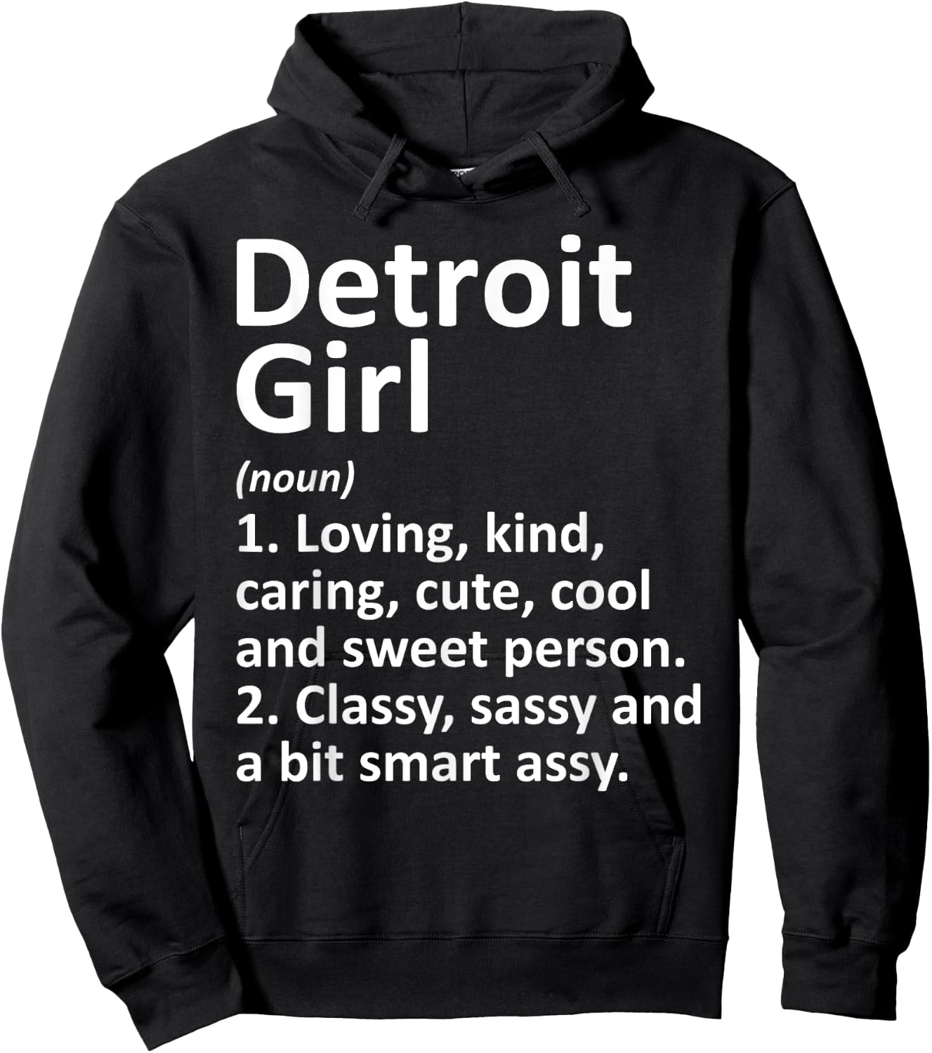 DETROIT GIRL MI MICHIGAN Funny City Home Roots Gift Hoodie - Hoodie | Black