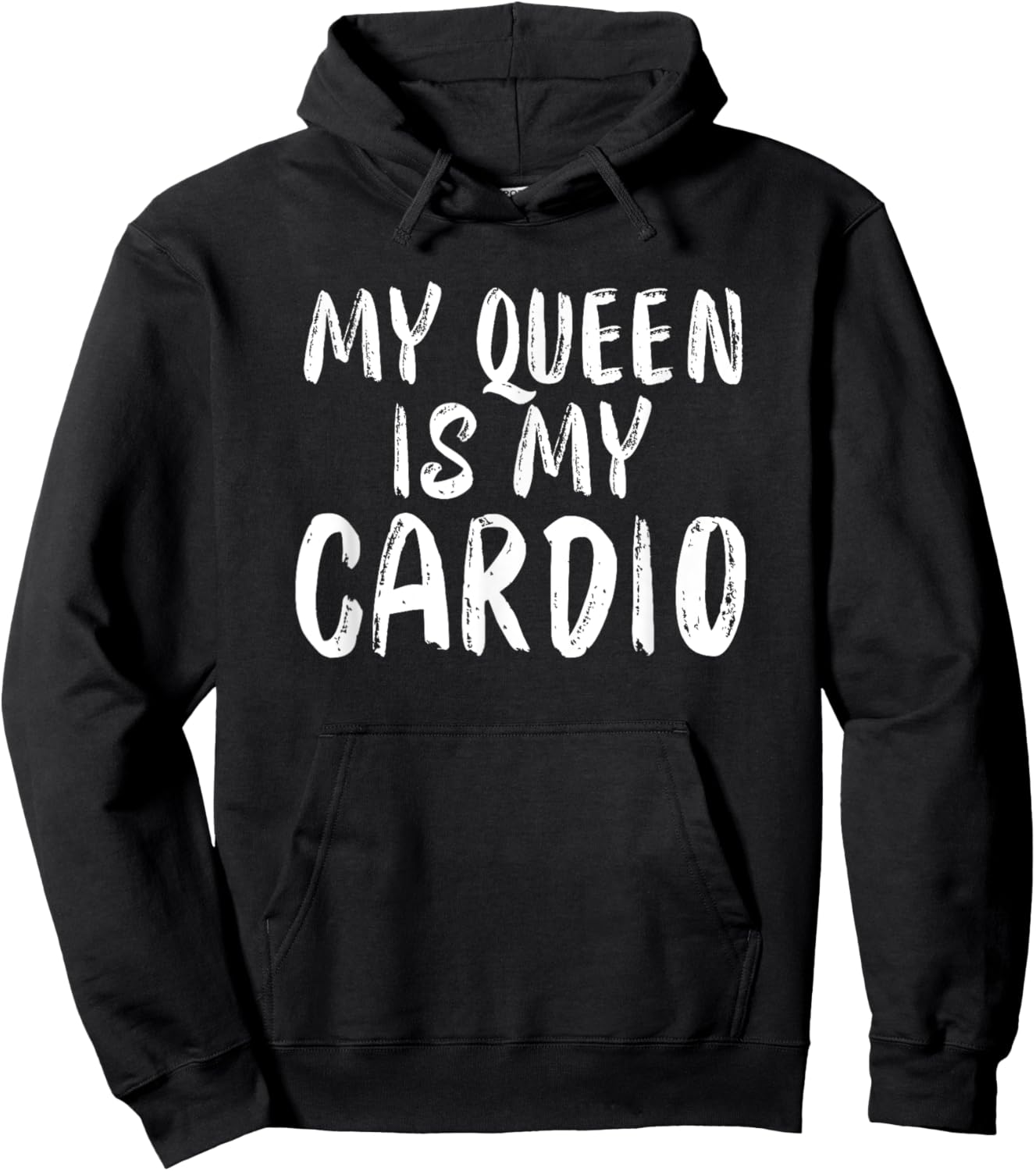 My Queen Is My Cardio Funny Boyfriend Husband Relationship Hoodie - Hoodie | Black