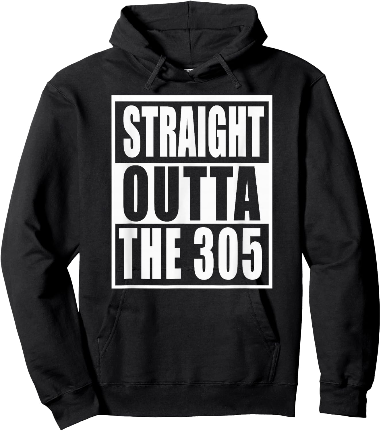Miami Florida Straight Outta The 305 Funny Miamian Hoodie - Hoodie | Black