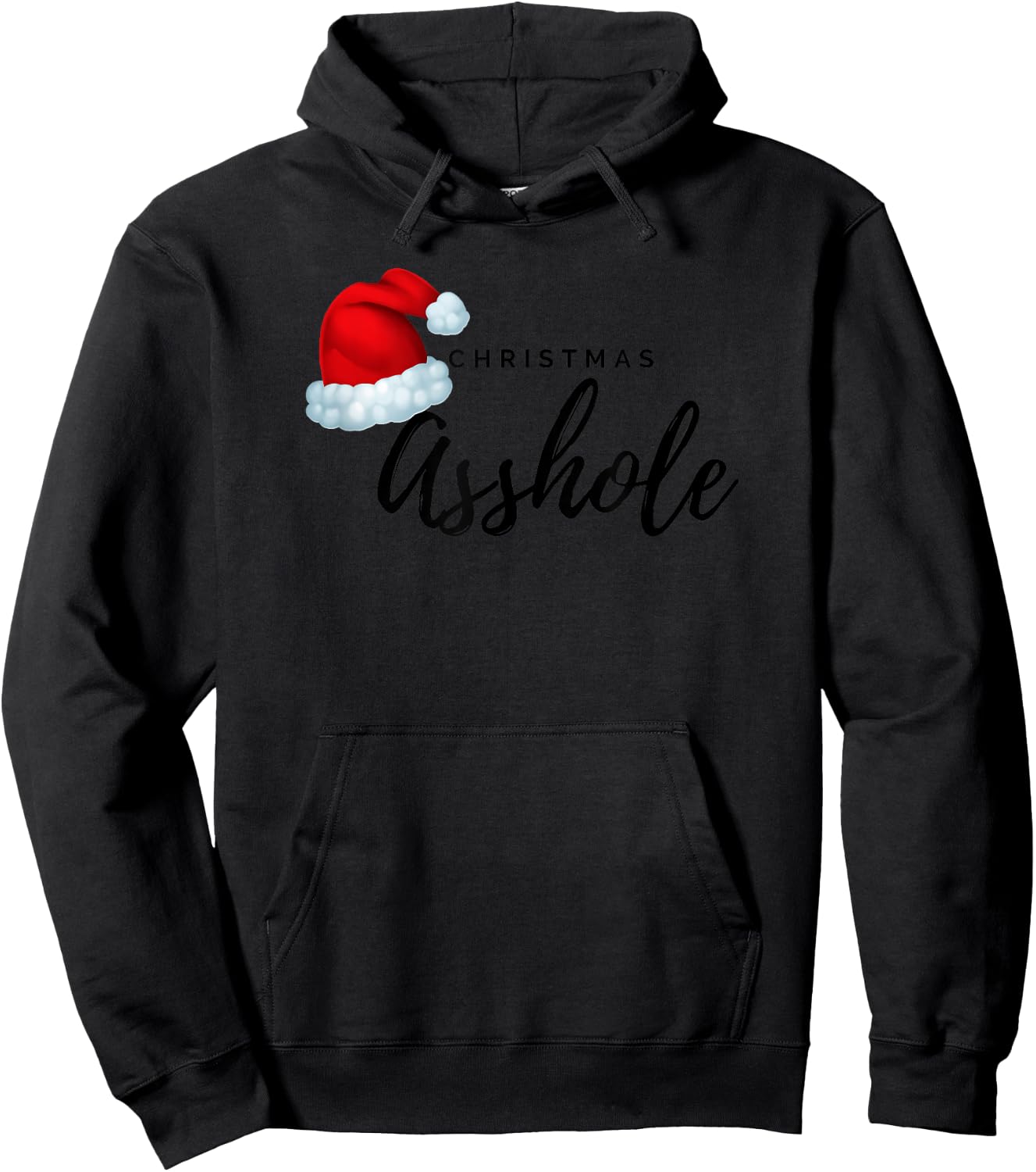 Adult Christmas Asshole Hoodie - Hoodie | Black