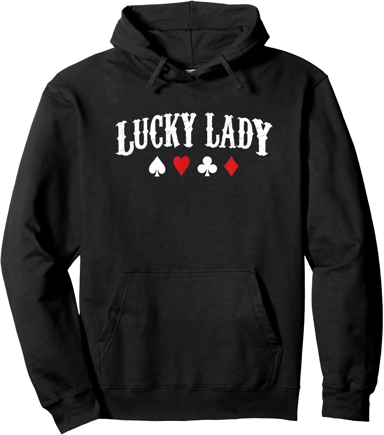 Lucky Lady Card Player Gift Hoodie - Hoodie | Black