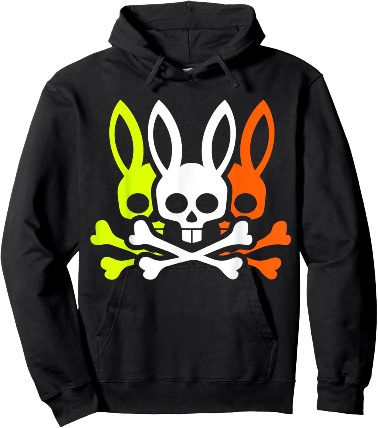 Scary Skull And Crossbones Bad Rabbit Horror Bunny Halloween Hoodie - Hoodie | Black