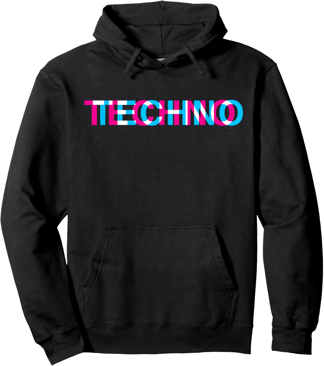 Techno Music Optical Illusion Glitch Trippy EDM Rave Hoodie - Hoodie | Black