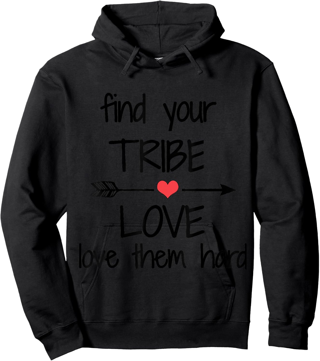 Find Your Tribe Love Them Hard Inclusion & Community Hoodie - Hoodie | Black