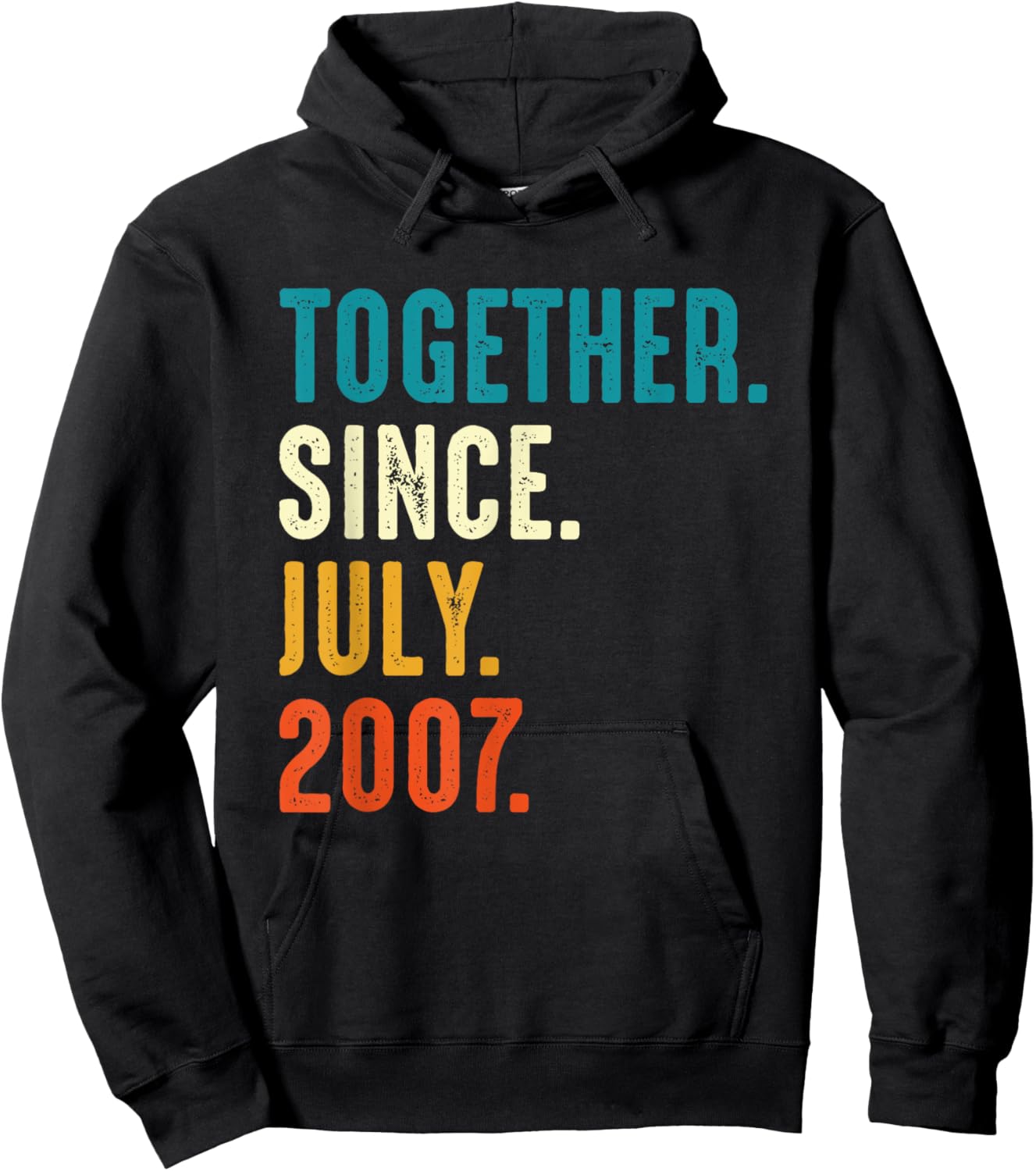 Together Since July 2007 Best Matching Anniversary Hoodie - Hoodie | Black