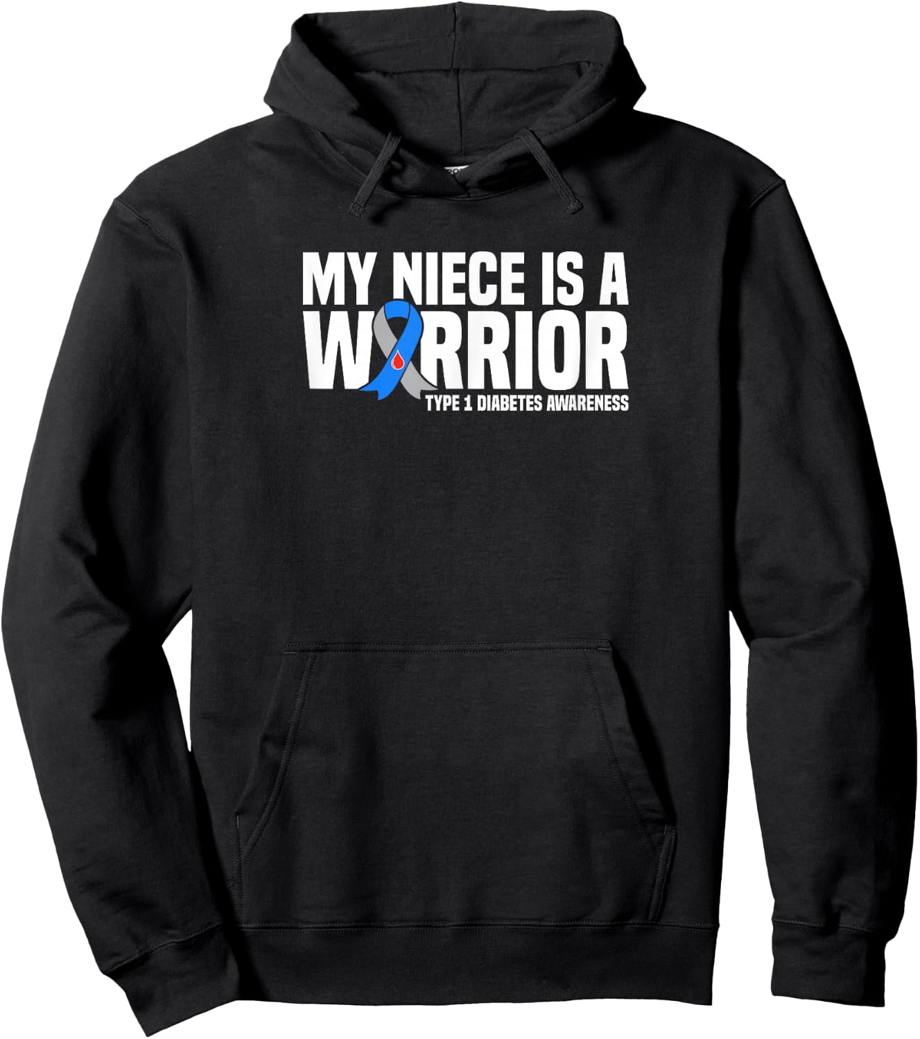 My Niece is a Warrior Type 1 Diabetes Awareness Hoodie - Hoodie | Black