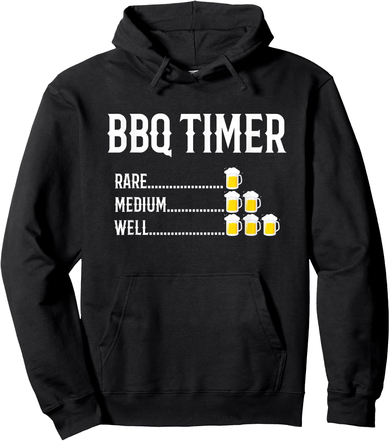 BBQ Timer Barbecue Beer Drinking Funny Grilling Gift Hoodie - Hoodie | Black