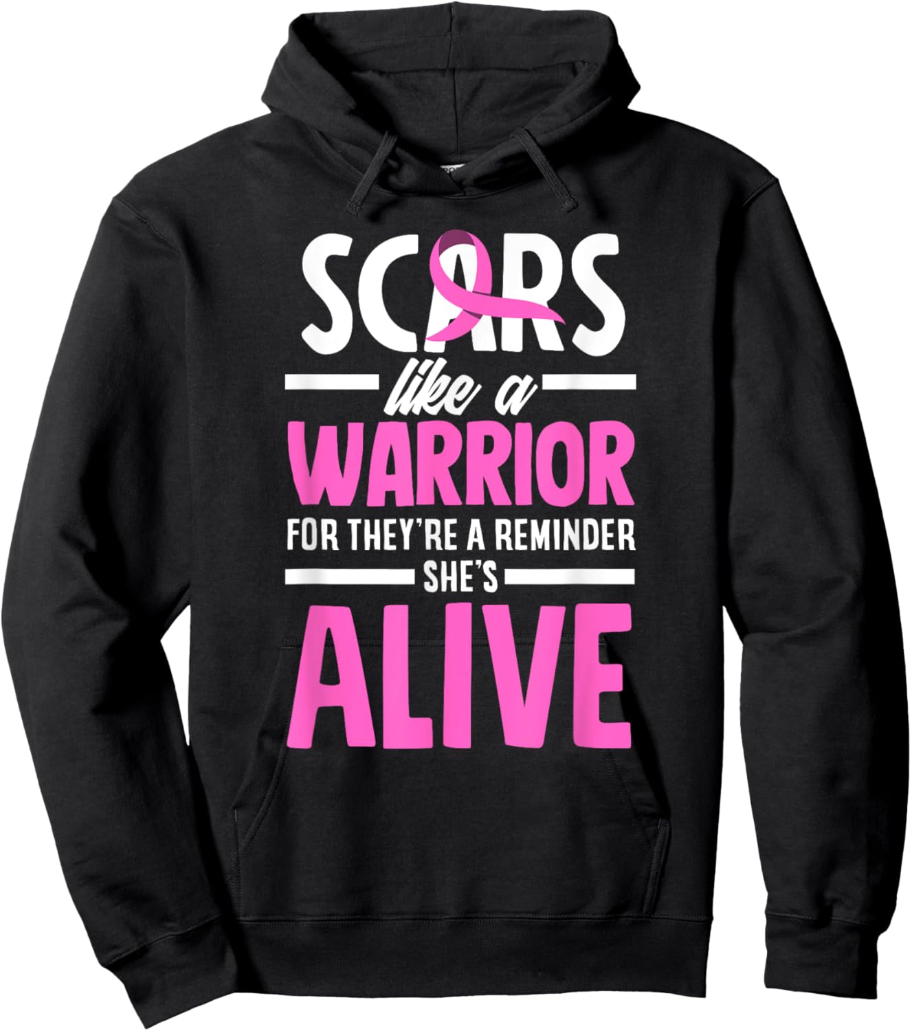 Breast Cancer Awareness Scars Breast Cancer Warrior Hoodie - Hoodie | Black
