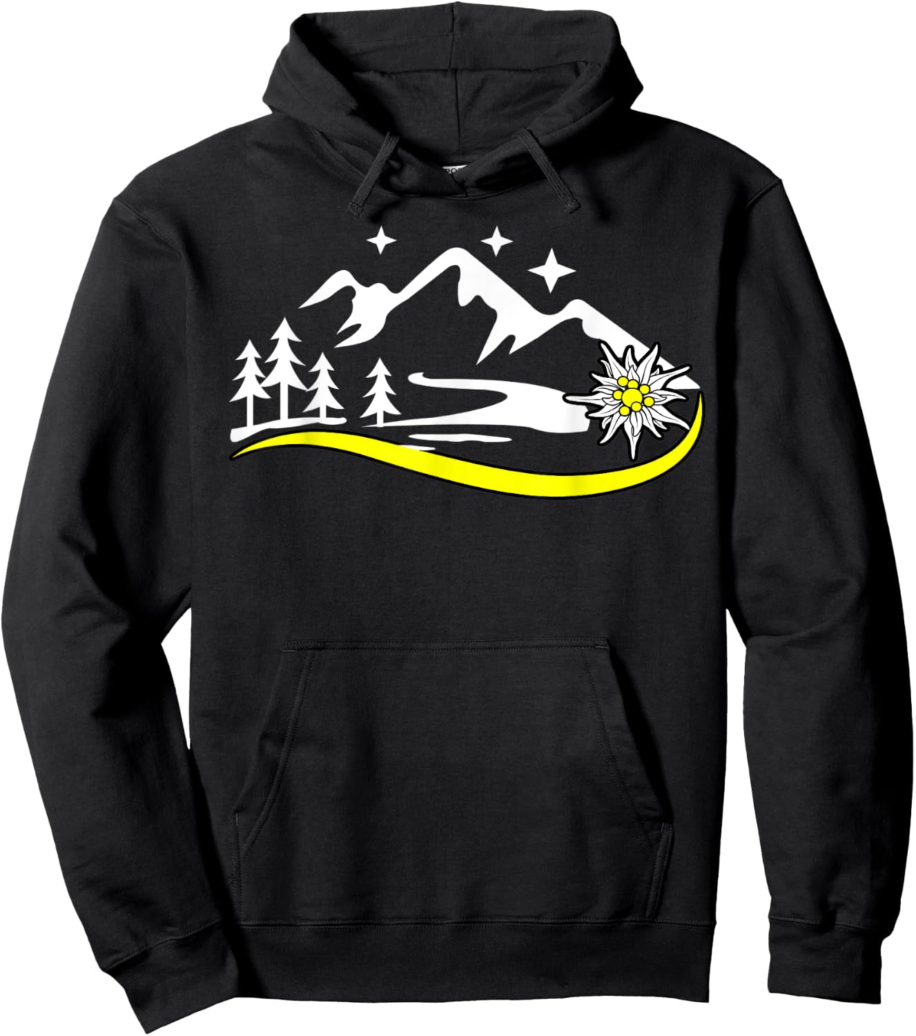 Alpen Edelweiß Edelweiss costume for dirndl and lederhosen Hoodie - Hoodie | Black