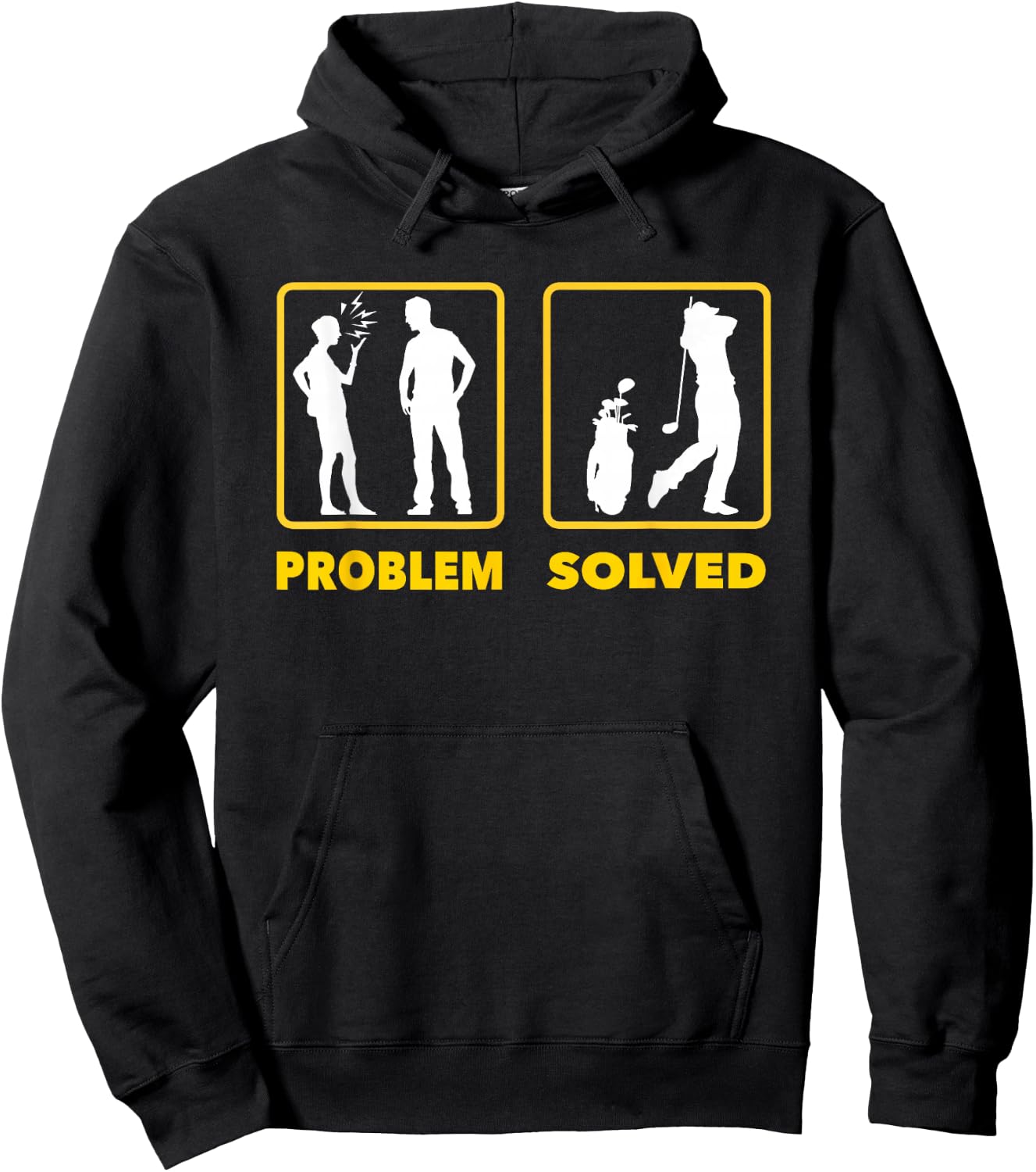 Funny Problem Solved Golf Shirt Men's Golfer Gift Hoodie - Hoodie | Black