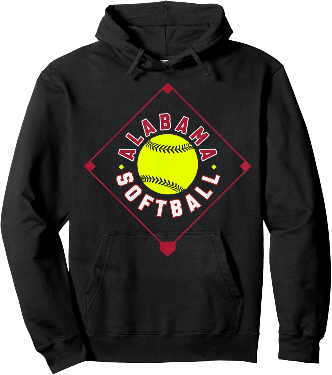 Alabama Softball Vintage Kids Team Retro Softball Fan Hoodie - Hoodie | Black