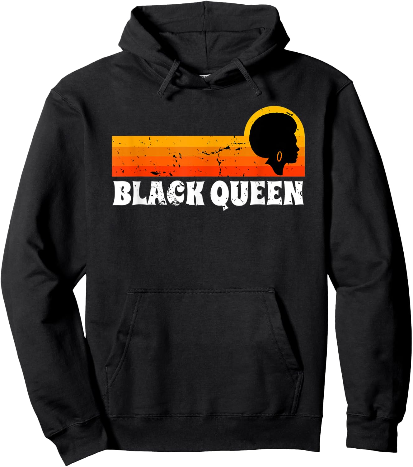 Black Queen Vintage Retro Afro Woman Hoodie - Hoodie | Black
