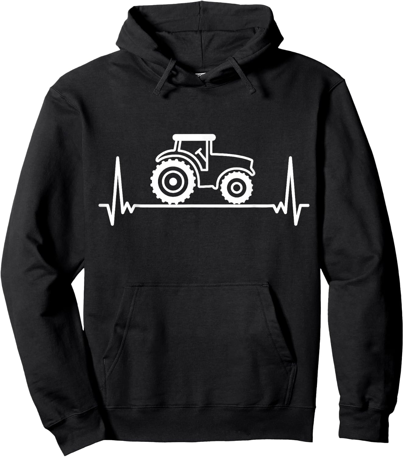 Heartbeat Tractor Pulse ECG Farmer Farmer Trekker Tug Hoodie - Hoodie | Black