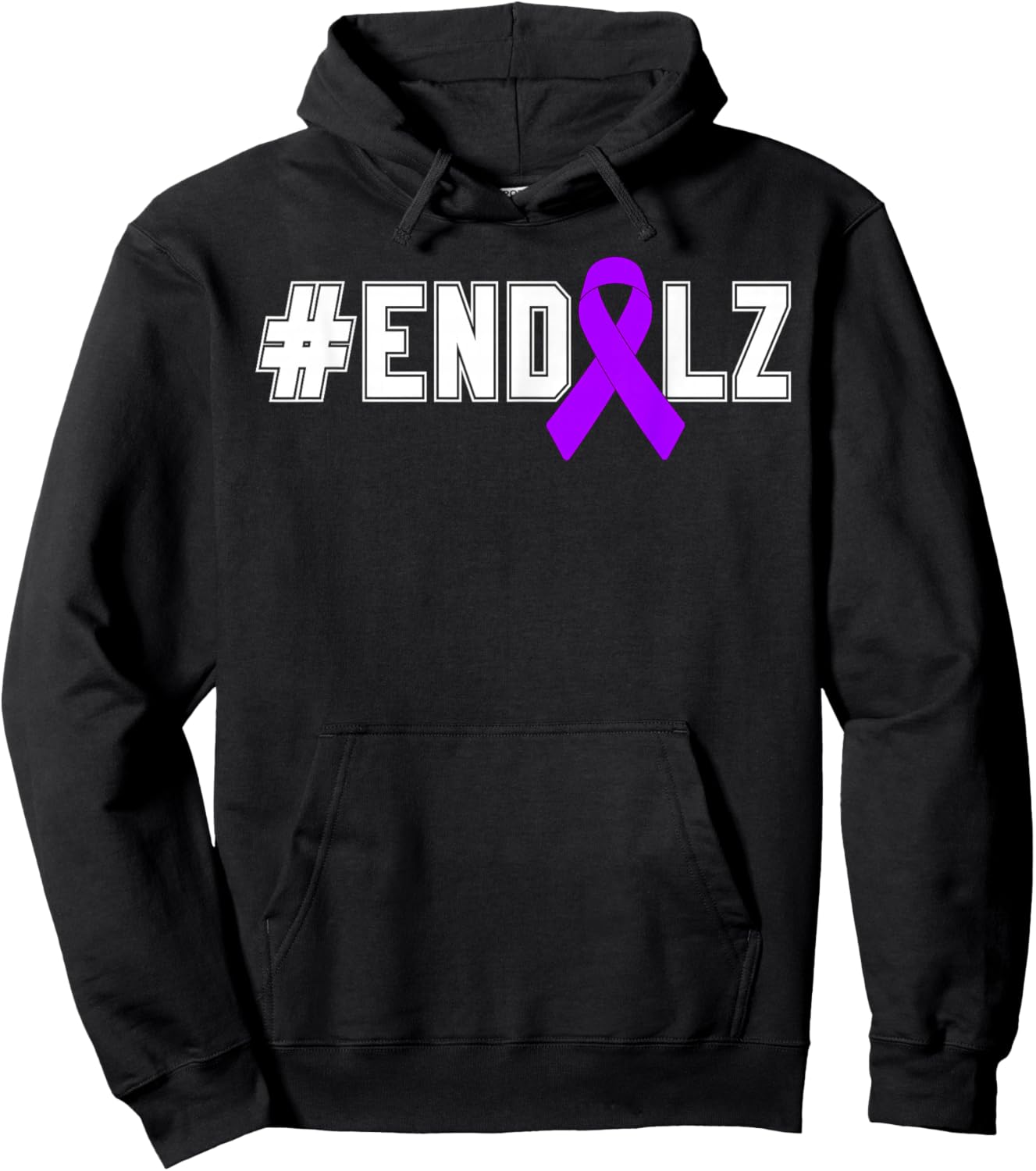 End Alz Purple Ribbon Alzheimer's Awareness Month Warrior Hoodie - Hoodie | Black