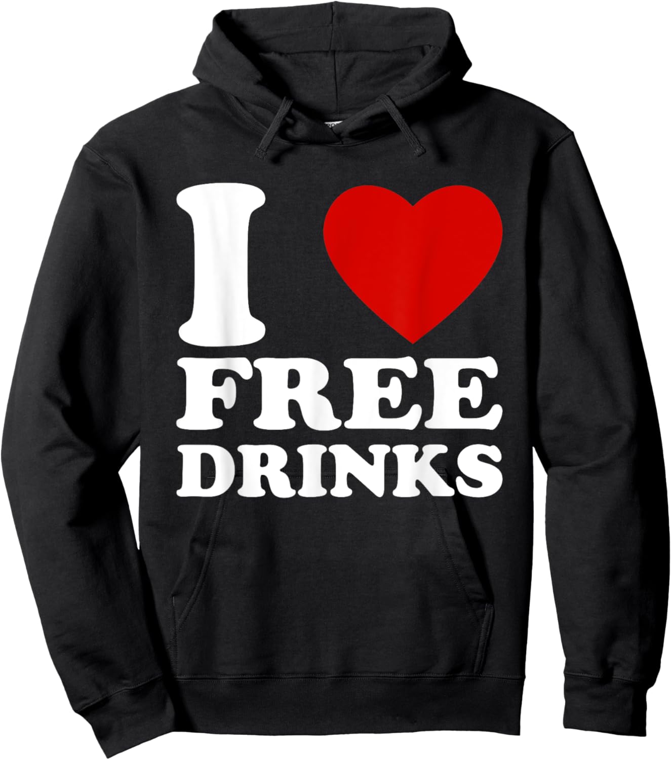 I Love Free Drinks Retro I Heart Free Drinks Hoodie - Hoodie | Black