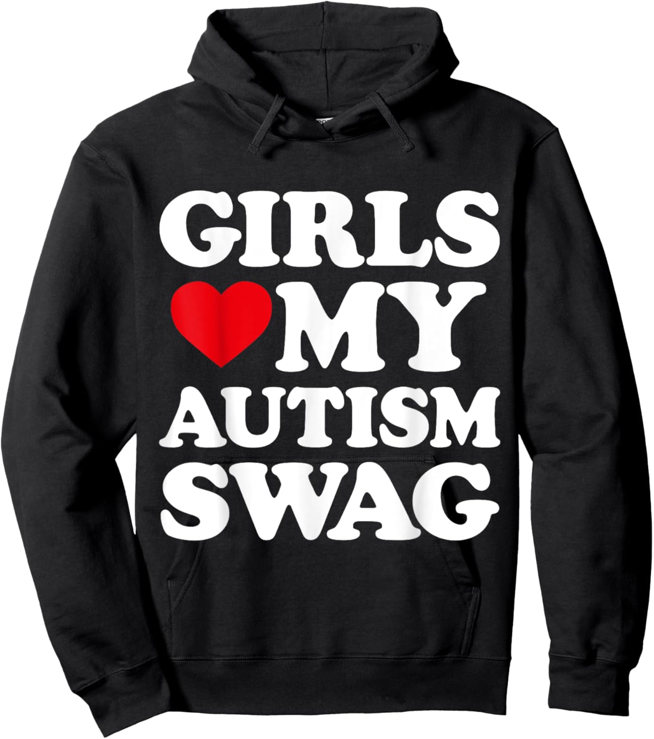 Girls Love My Autism Swag Funny Girls Heart Autism Awareness Hoodie - Hoodie | Black