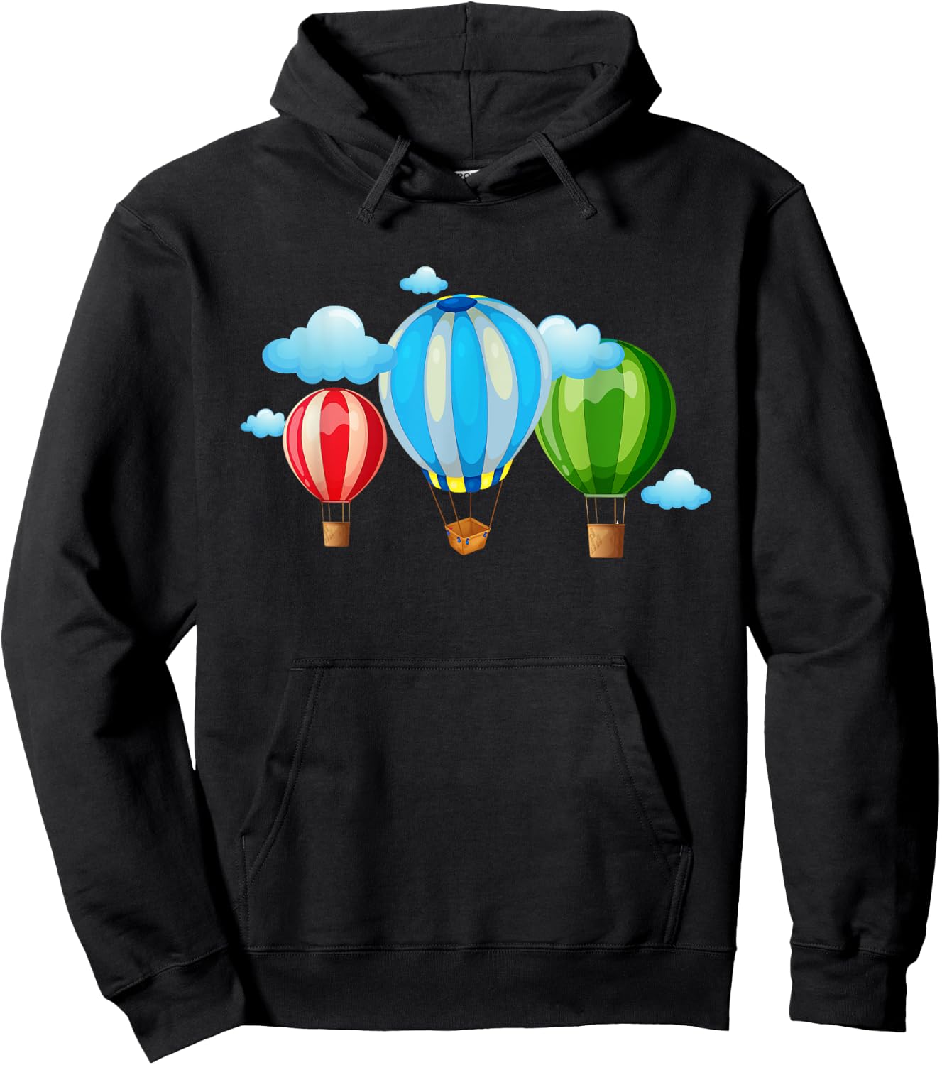 Funny Retro Vintage Hot Air Balloon Hoodie - Hoodie | Black