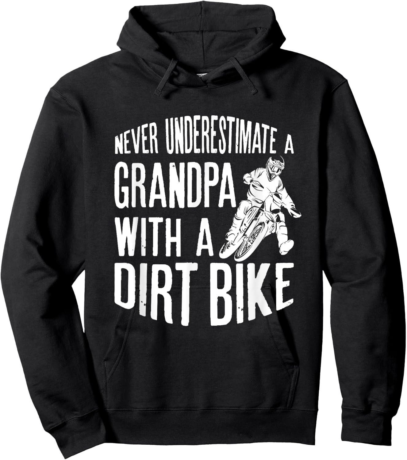 Never Understimate A Grandpa With A Dirt Bike Funny Quote Hoodie - Hoodie | Black