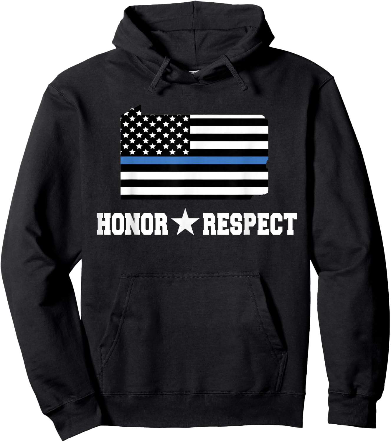 Pennsylvania State Police Thin Blue Line Honor Respect Gift Hoodie - Hoodie | Black