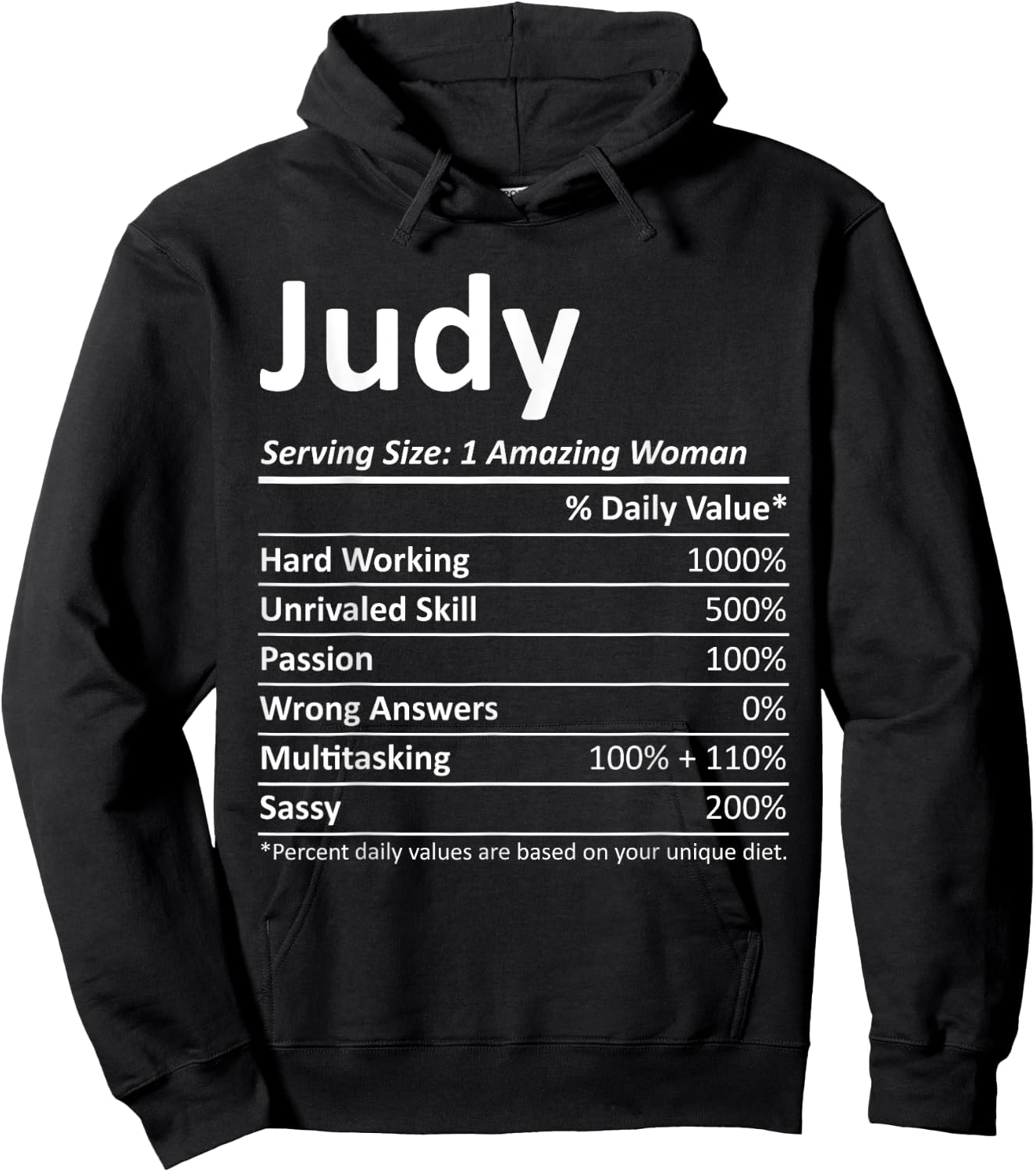 JUDY Nutrition Personalized Name Funny Christmas Gift Hoodie - Hoodie | Black