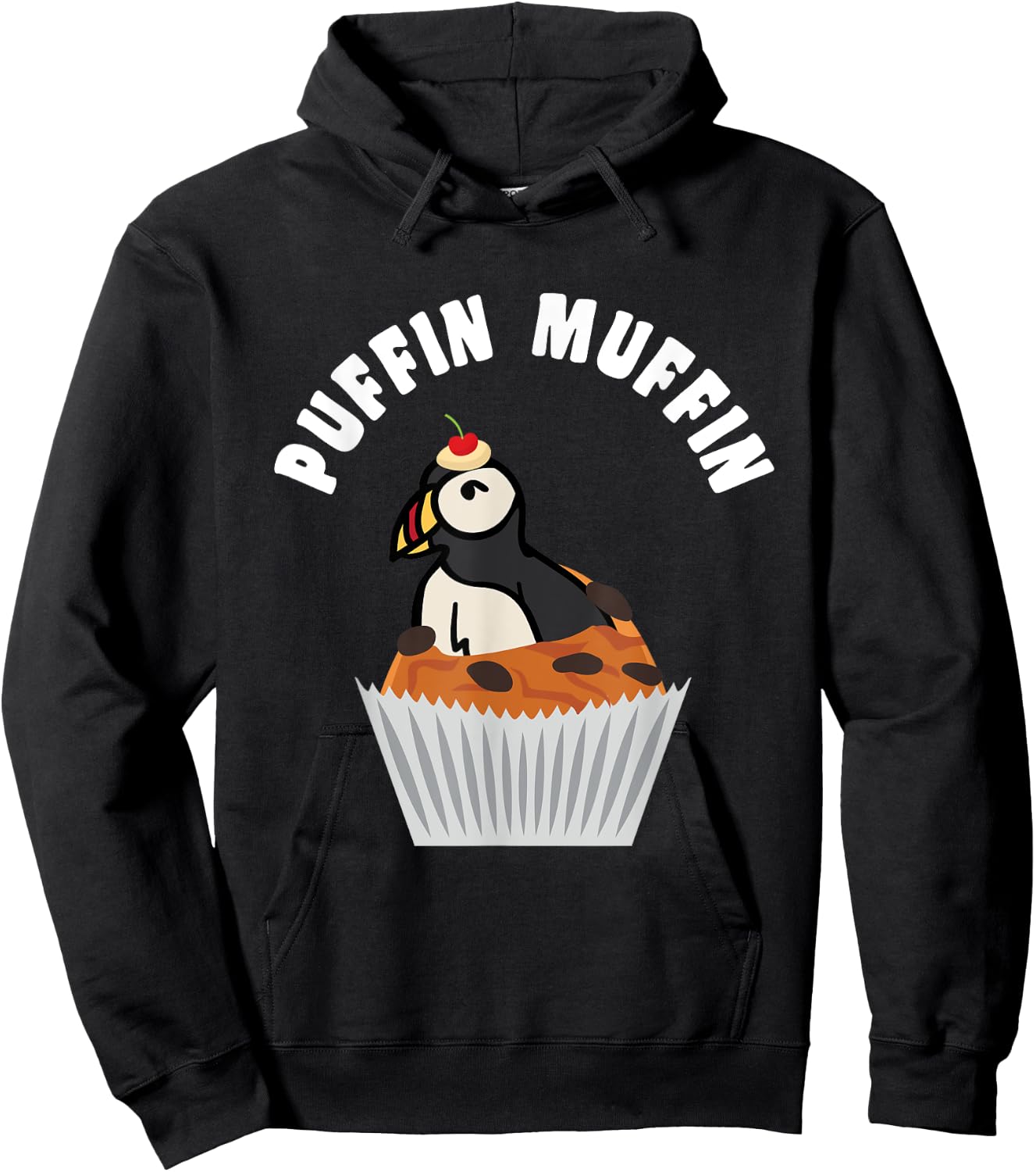 Iceland Puffin Muffin Puns Funny Seabird Lover Puffins Gift Hoodie - Hoodie | Black